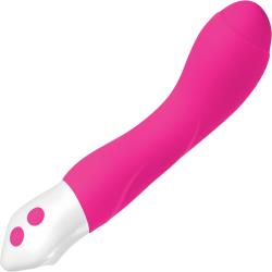 Buxom G Rechargeable Silicone Vibrator, 8 Inch, Kinky Pink