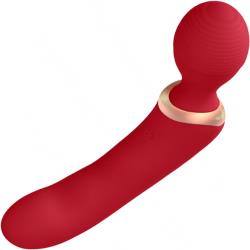 Elegance Charm Double-Ended Rechargeable Wand, 7 Inch, Red