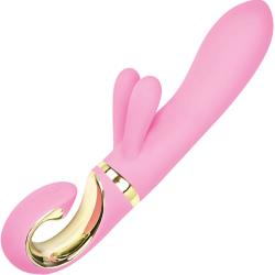 Fun Toys Grabbit Rechargeable 3 Motor Dual Action Vibrator, 7 Inch, Candy Pink