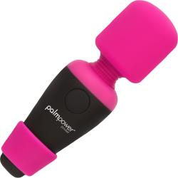 BMS PalmPower Pocket Rechargeable Mini Wand, 3.5 Inch, Black/Hot Pink