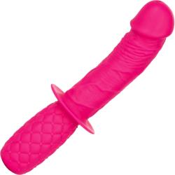 CalExotics Silicone Grip Thruster with Curved Tip, 8 Inch, Hot Pink
