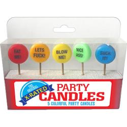 The Original X-Rated Party Candles, 5 Pack, Rainbow