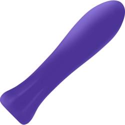 Intense Ecstasy Silicone Rechargeable Vibrator, 4.5 Inch, Purple