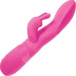 Vibes of New York Rechargeable Contoured Rabbit Massager, 8 Inch, Pink
