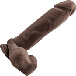 Au Natural 9.5 Inch Dildo with Suction Cup, Chocolate