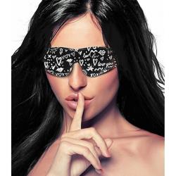 Ouch! Love Street Art Leather Eye Mask, One Size, Black