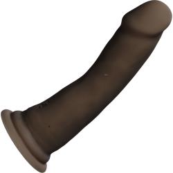 The D Realistic Ultraskyn Slim Dildo with Suction Base, 6 Inch, Chocolate