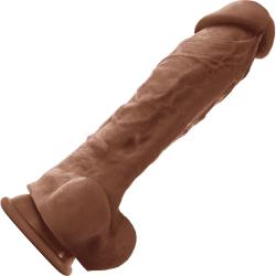 Colours Pleasures Silicone Dildo with Suction Mount Base, 8 Inch, Brown
