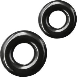 Renegade Double Stack Super Stretchable Cockrings Set of 2, Black
