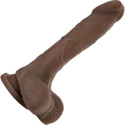 Au Naturel Mister Perfect Dildo with Balls, 8.5 Inch, Chocolate