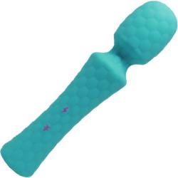 FemmeFunn Ultra Wand Silicone Rechargeable Vibrating Massager, 8 Inch, Turquoise