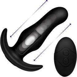 Kinetic Thumping 7X Prostate Anal Plug with Remote Control, 5.25 Inch, Black