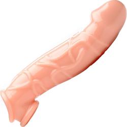 Size Matters 2 Inch Extra Length Penis Extension with Ball Stretcher, 9 Inch, Flesh