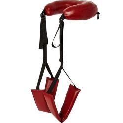 Sportsheets Saffron Thigh Sling, Black and Red