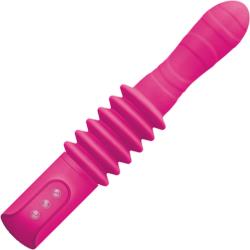 INYA Deep Stroker Rechargeable Silicone Vibrator, 11.5 Inch, Pink