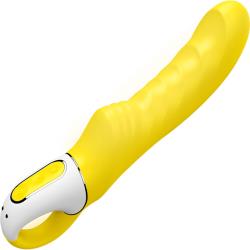 Satisfyer Vibes Yummy Sunshine Silicone Vibrator, 9.75 Inch, Yellow
