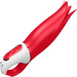 Satisfyer Vibes Power Flower Silicone Vibrator, 7.4 Inch, Red