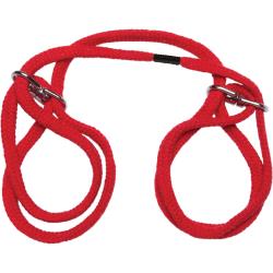 Japanese Style Bondage 100% Cotton Wrist or Ankle Cuffs, Red