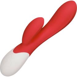 Heat Passion Rechargeable Heating G-Spot Rabbit Vibrator, 8 Inch, Red