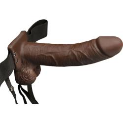 Fetish Fantasy Hollow Rechargeable Strap-On with Remote, 8 Inch, Brown