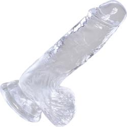 King Cock Clear Cock with Balls, 5 Inch, Clear