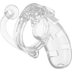 ManCage Model 10 Chasity Cage with Plug, 3.5 Inch, Clear