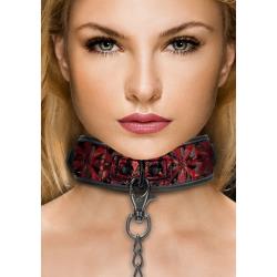 Ouch! Luxury Collar with Leash, Burgundy