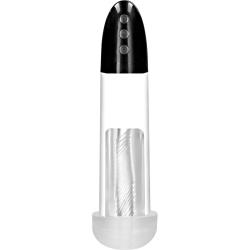 Pumped Rechargeable Automatic Cyber Pump with Masturbation Sleeve, Clear