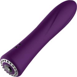 Discretion Jewel Vibrator with Diamond Feature Bottom, 7.68 Inch, Purple