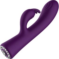 Discretion Rabbit Lux Vibrator with Diamond Feature Bottom, 7.84 Inch, Purple