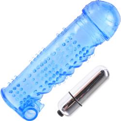 Classix Textured Sleeve and Bullet Penis Enhancer, 5.5 Inch, Blue