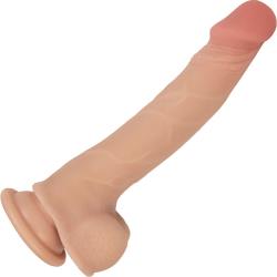 Realcocks Self Lubricating Dildo with Bendable Inner Spine, 8 Inch, Vanilla