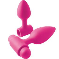 INYA Vibes-O-Spades Rechargeable Butt Plugs Set of 2, Pink
