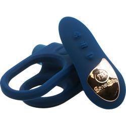 nu Sensuelle XLR8 Silicone Duo Cock Ring with Remote Control, Navy Blue