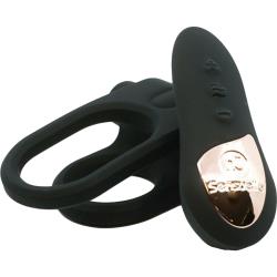 nu Sensuelle XLR8 Silicone Duo Cock Ring with Remote Control, Black
