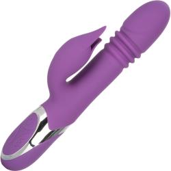 Enchanted Kisser Thrusting Silicone Vibrator, 10 Inch, Purple