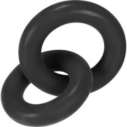 Hunkyjunk DUO Linked Silicone Cockrings, Tar