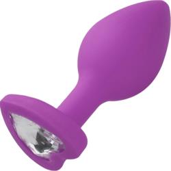 Ouch! Diamond Heart Butt Plug, 3.15 Inch, Purple