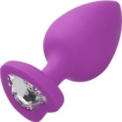 Ouch! Diamond Heart Butt Plug, 3.75 Inch, Purple