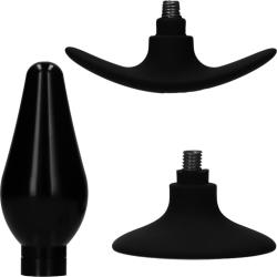 Ouch! Interchangeable Pointed Head Butt Plug Set, 4.33 Inch, Black