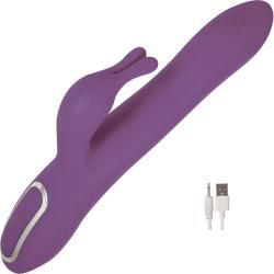 Devine Vibes Ultimate G-Spot Thumper Rechargeable Rabbit Vibrator, 9.25 Inch, Purple