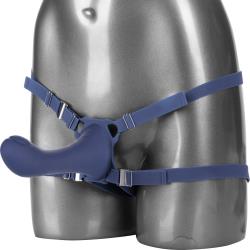 Her Royal Harness Me2 Thumper Set with Vibrating Probe, 5.5 Inch, Blue