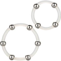 Steel Beaded Silicone Ring Set, Clear