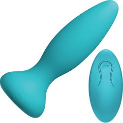 A-Play Vibe Adventurous Rechargeable Silicone Anal Plug with Remote, 5.25 Inch, Teal