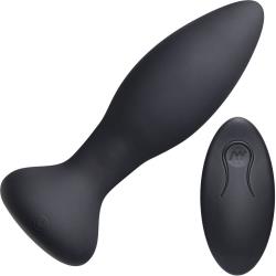 A-Play Vibe Experienced Rechargeable Silicone Anal Plug with Remote, 5.75 Inch, Black