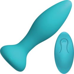 A-Play Vibe Experienced Rechargeable Silicone Anal Plug with Remote, 5.75 Inch, Teal