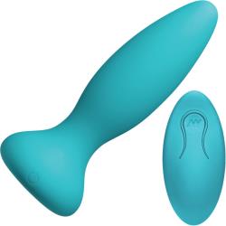 A-Play Thrust Adventurous Rechargeable Silicone Anal Plug with Remote, 5.25 Inch, Teal