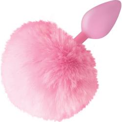 Icon Brands Cottontails Silicone Bunny Tail Butt Plug, 2.5 Inch, Pink