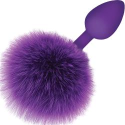 Icon Brands Cottontails Silicone Bunny Tail Butt Plug, 2.5 Inch, Purple