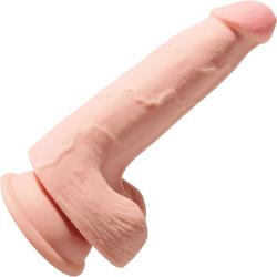 King Cock Plus Triple Density Ballsy Dildo with Suction Cup, 5 Inch, Vanilla